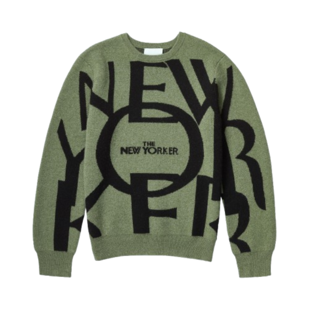 Garin x The New Yorker Cashmere Sweater in Sage Front