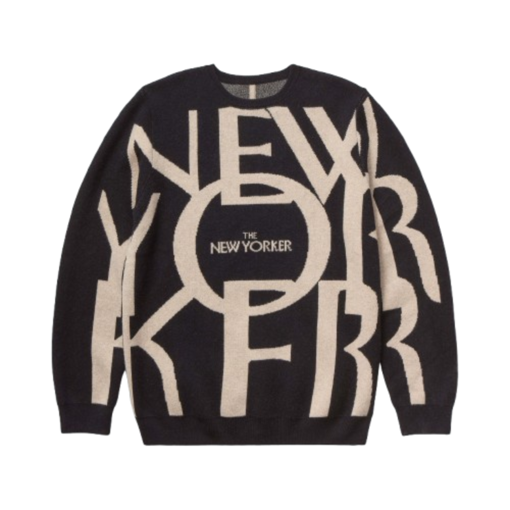 Garin x The New Yorker Cashmere Sweater in Black Front